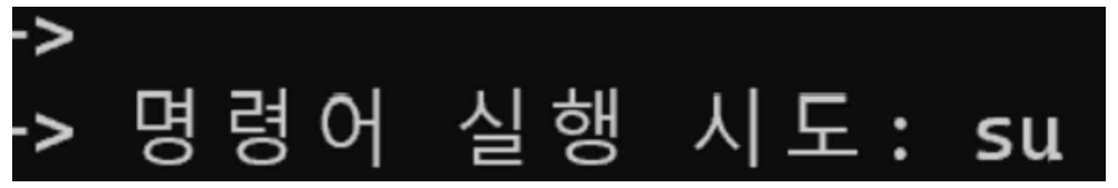 그림 26. 루트 권한 시도 감지 후킹 결과(1)