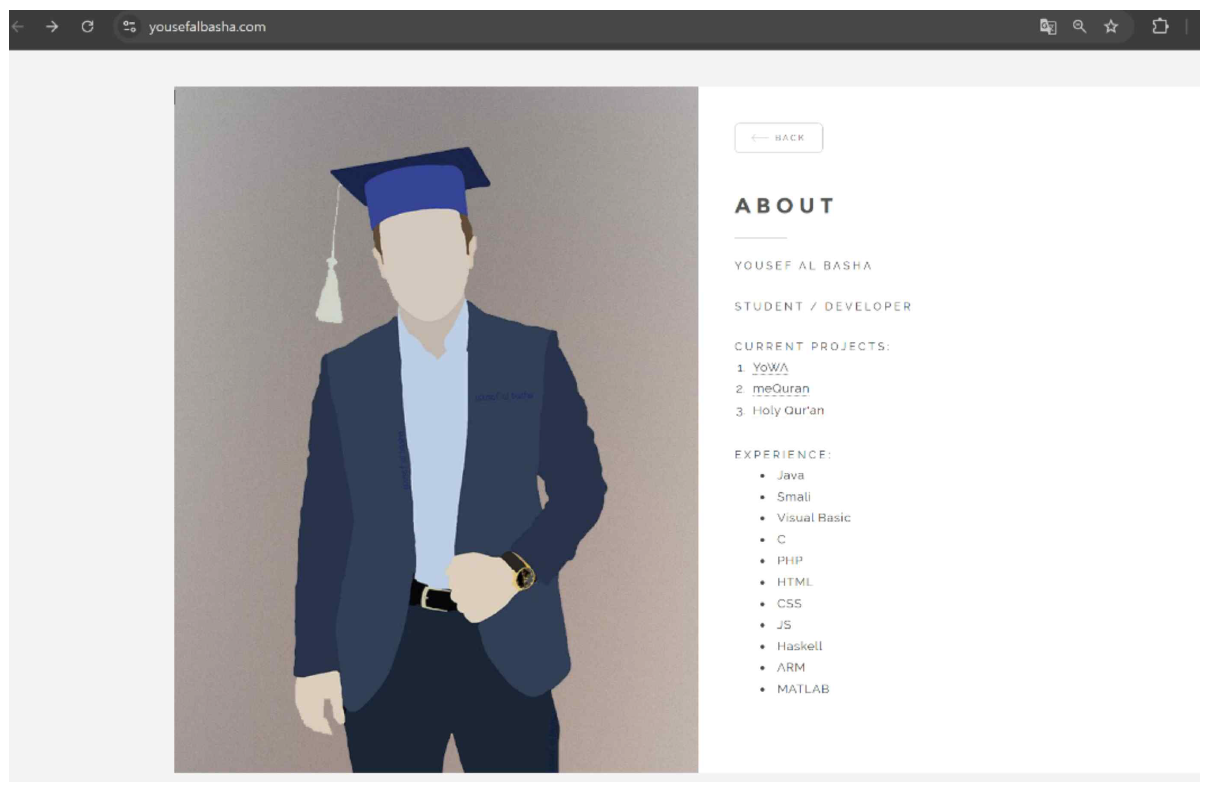 그림 50. 실제 개발자 포트폴리오 웹사이트(2)