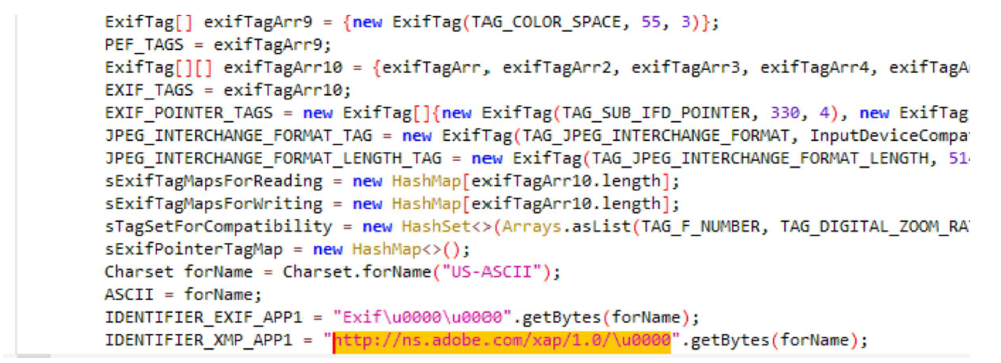 그림 75. 해당 APK의 EXIF 데이터