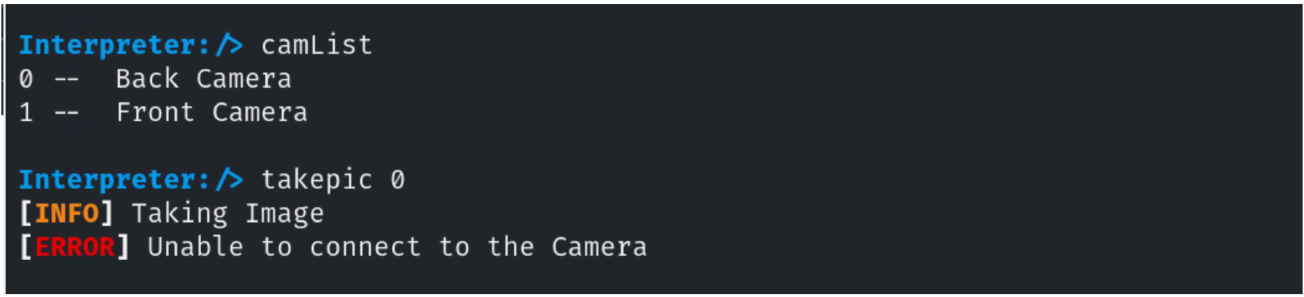 그림 126. 사진 관련 명령어 실행