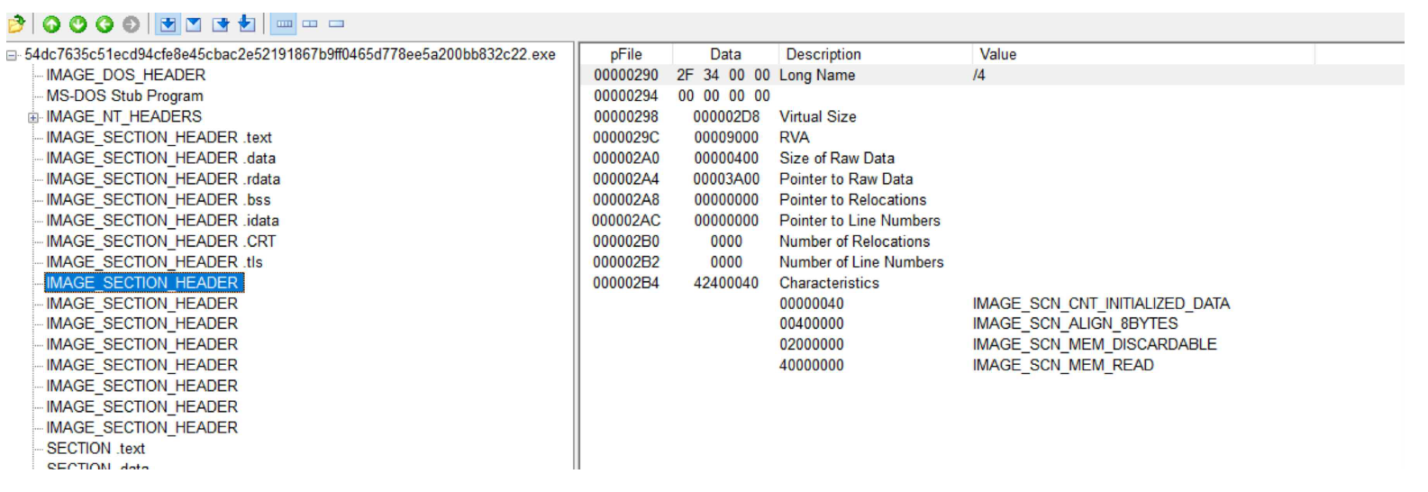 그림 90. IMAGE_SECTION_HEADER