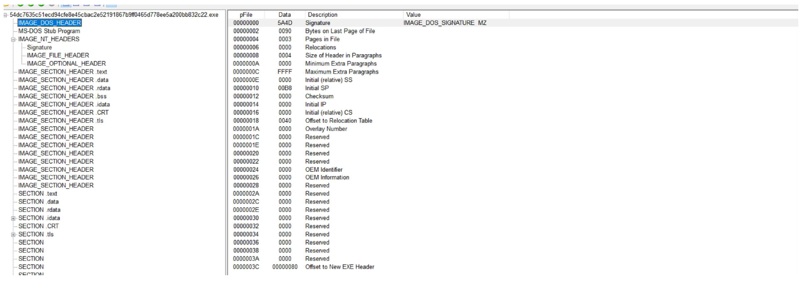 그림 91. IMAGE_DOS_HEADER