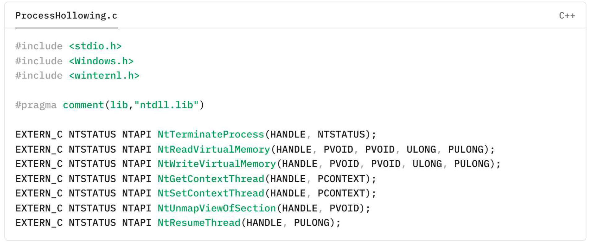 그림 2. 선언부 코드