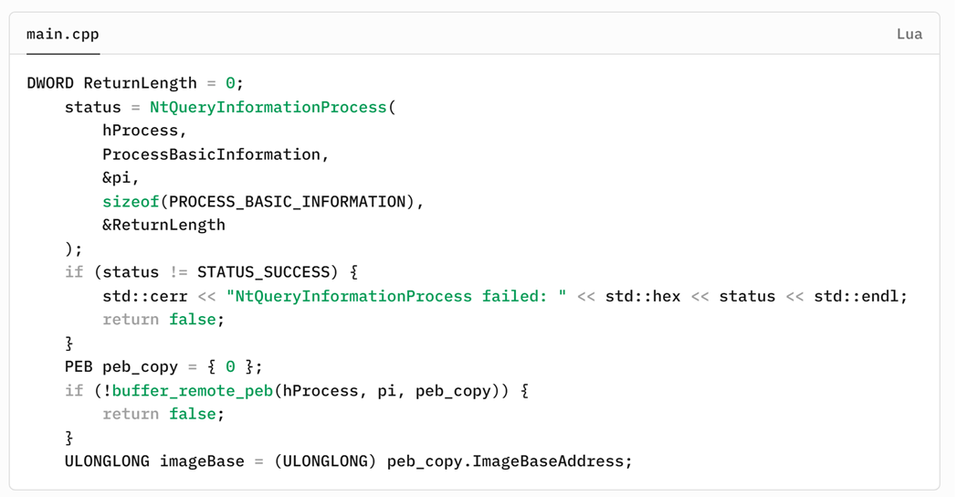 그림 29. 원격 PEB 조회 → ImageBase 확보