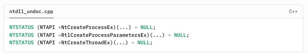 그림 36. 전역 함수 포인터 초기화