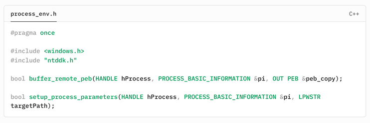 그림 38. main.cpp의 process_doppel() 안에서 호출되는 보조 함수들의 원형이 정의되어 있는 헤더