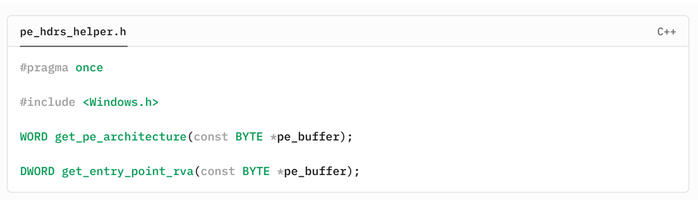 그림 43. PE 헤더/섹션 헬퍼