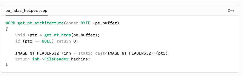 그림 45. get_pe_architecture 함수