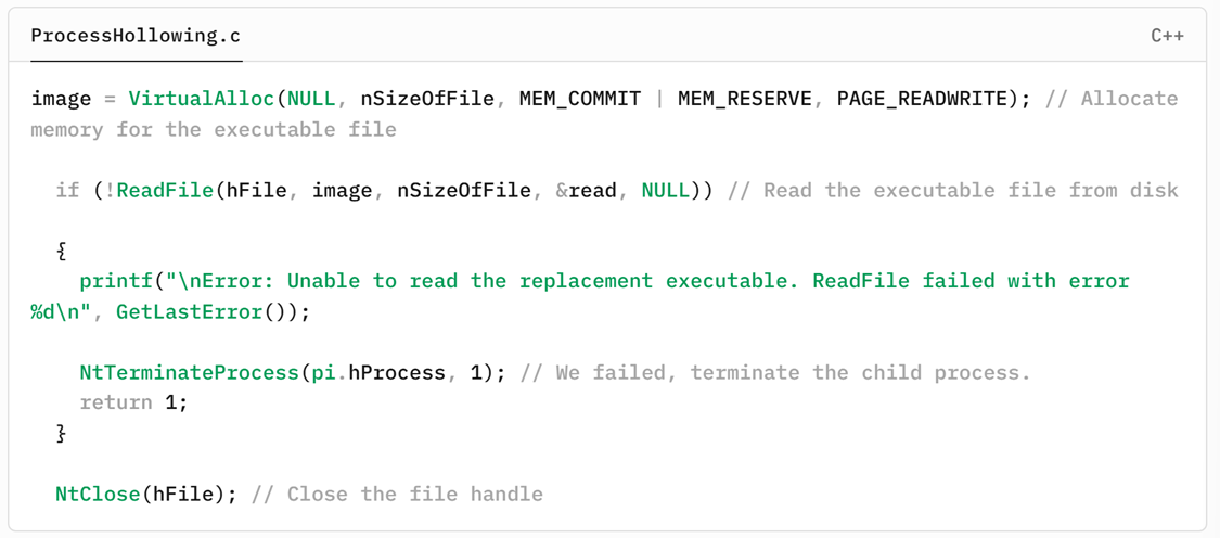 그림 6. 메모리 버퍼 확보 및 파일 로딩