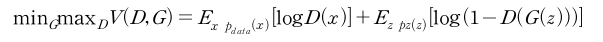 그림 2. GAN 기본 손실 함수 수식