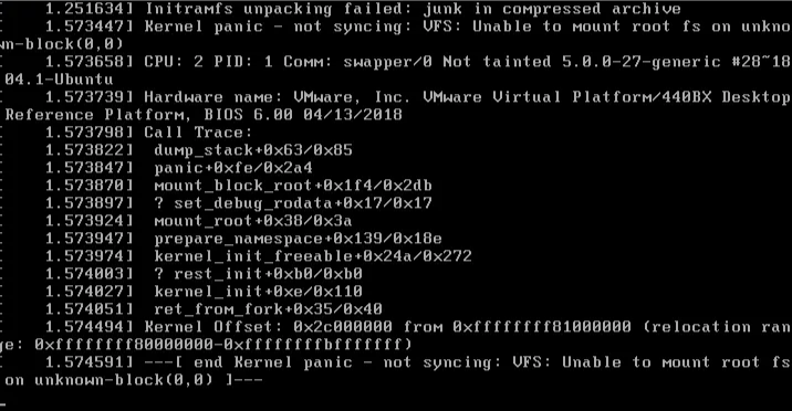 그림 4. 커널 패닉 화면 예시