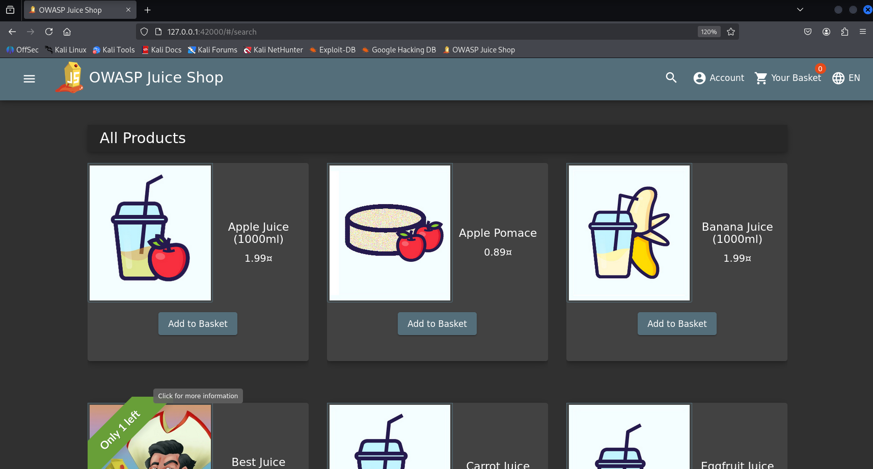 그림 1. [Juice-Shop 메인화면]