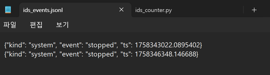 그림 20. [ids_events.jsonl 파일 내용]