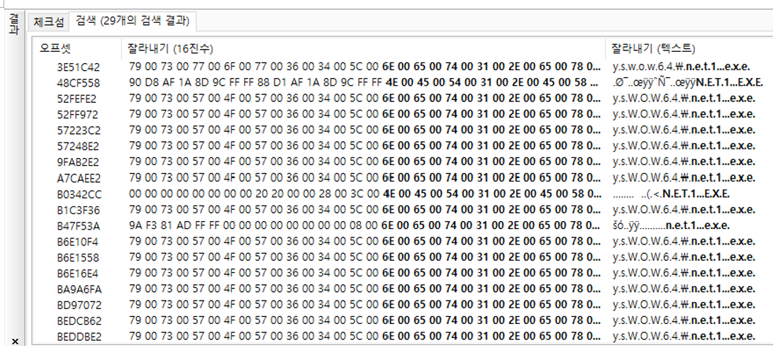 그림 46. PID 7440의 net1.exe 실행 정보 (2)