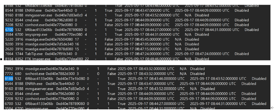 그림 58. pslist 출력 결과
