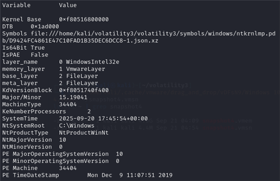 그림 18. windows.info 재출력