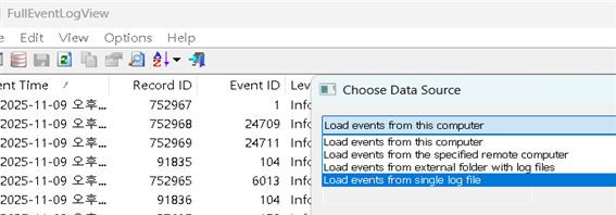 그림 46. Sysmon 이벤트 로그 분석 시작